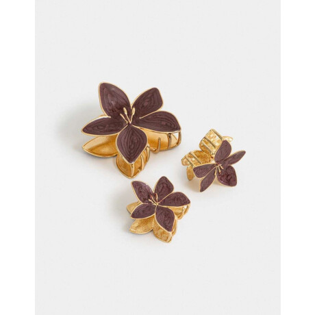 Set De Broches Combinacion Bicolor