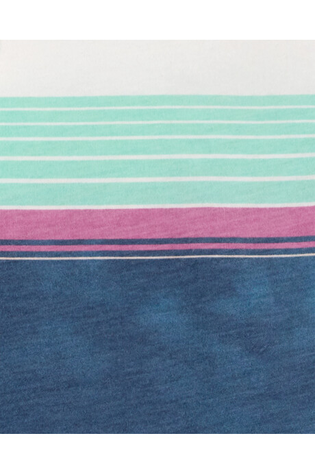 Musculosa de algodón, diseño a rayas multicolores Sin color