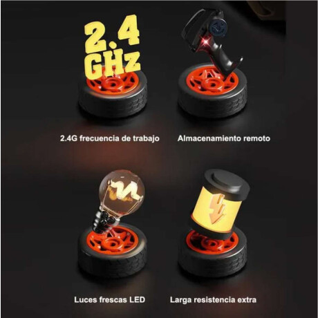 Mini auto a control remoto drift para niños Negro