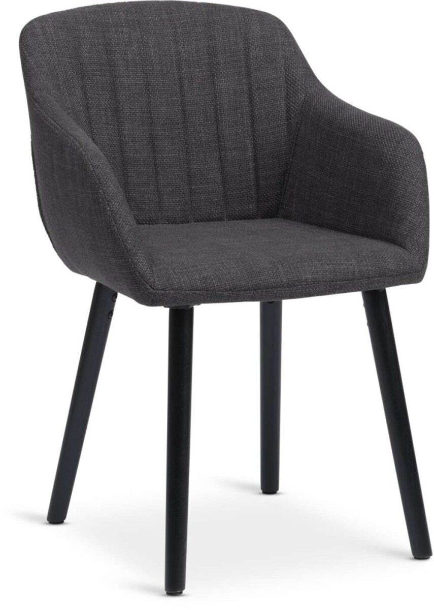 Silla De Comedor Adslev Tela - Gris Antracita 