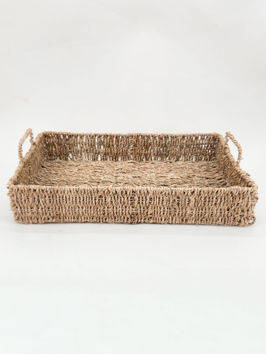 BANDEJA RECTANGULAR TEJIDA - MARRON 