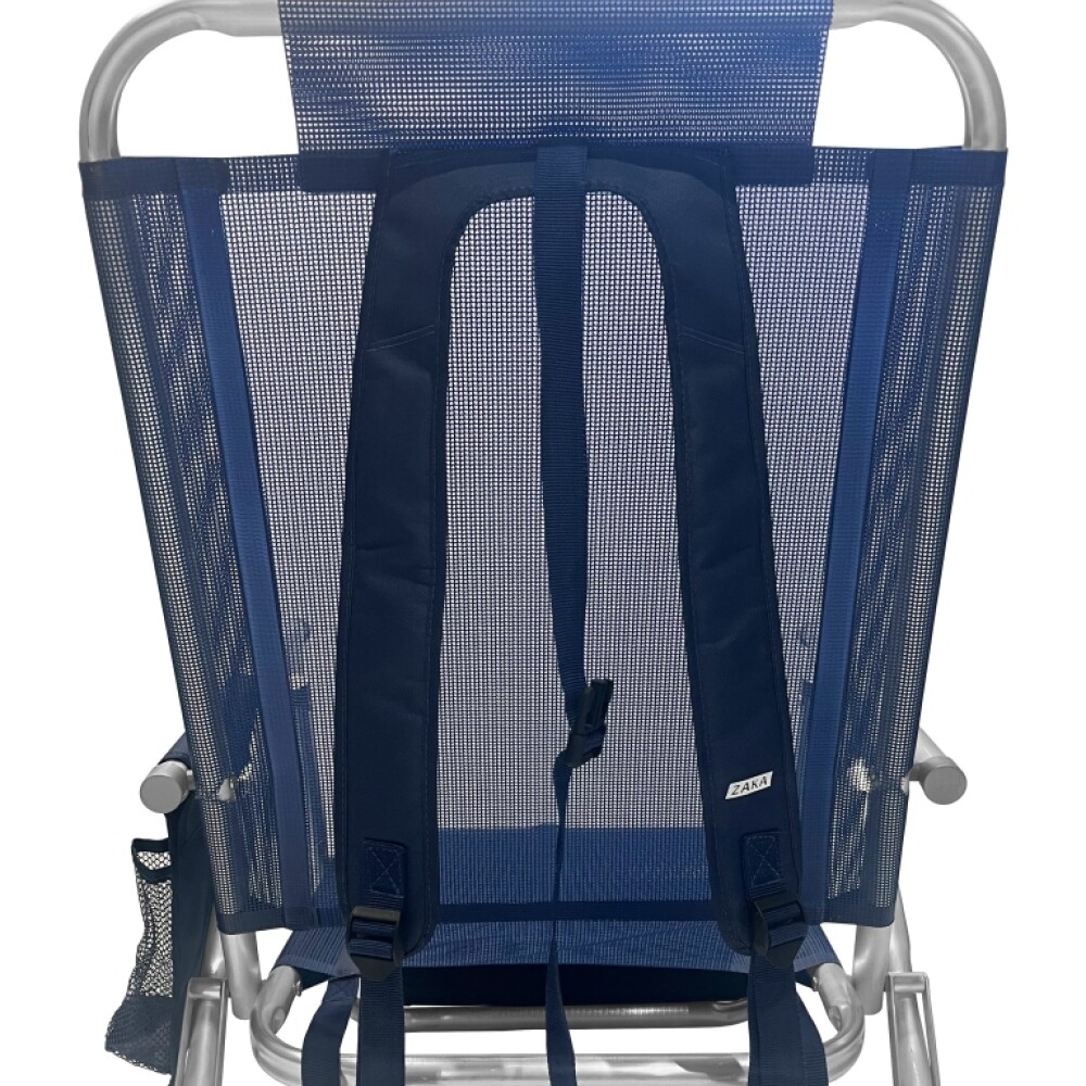 Reposera Playa En Aluminio Reclinable C/mochila Miami Beach AZUL