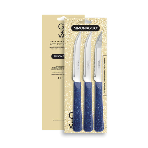 Set X3 Cuchillo Glow de Simonaggio AZUL