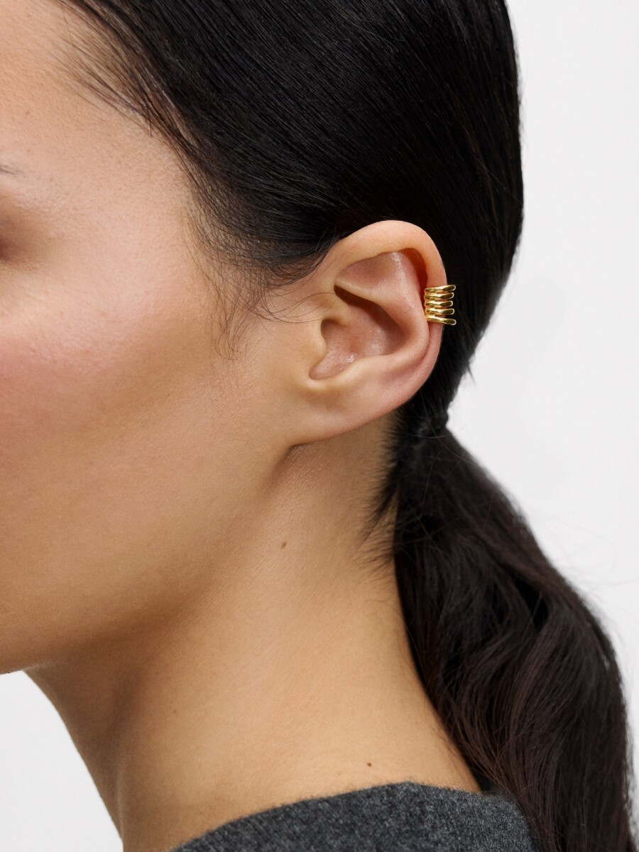 Earcuff Efecto Multiaro - Plata De Ley 925 dorado