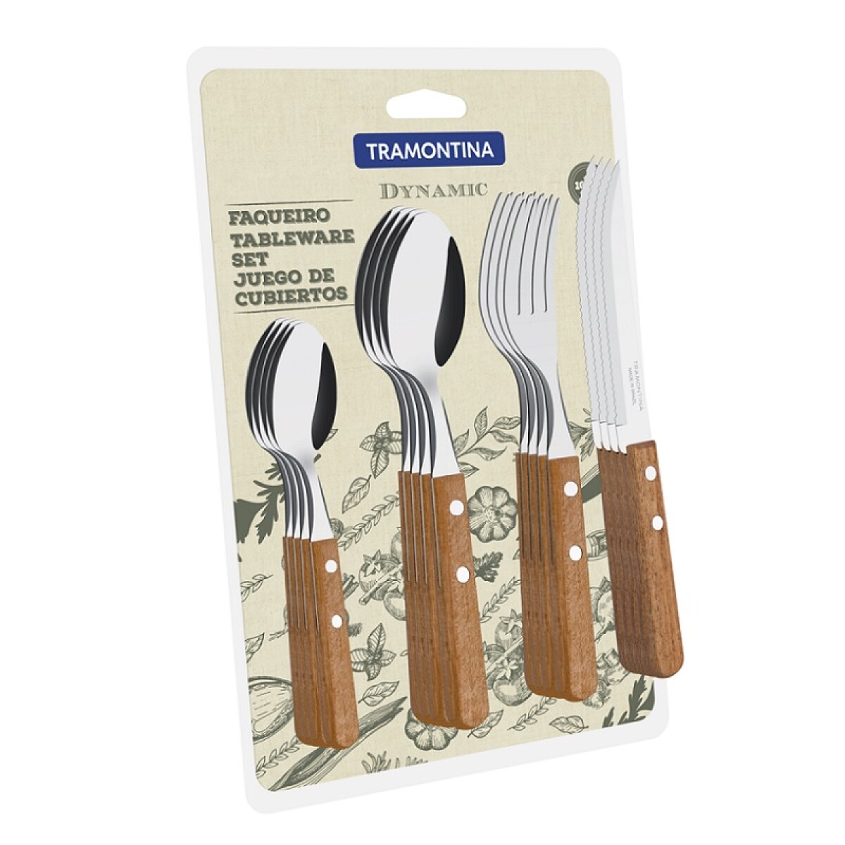 Juego cubiertos mango madera 16 piezas "Dynamic" -TRAMONTINA - TN8183 