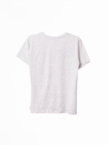REMERA ESTAMPADA GRIS MELANGE M