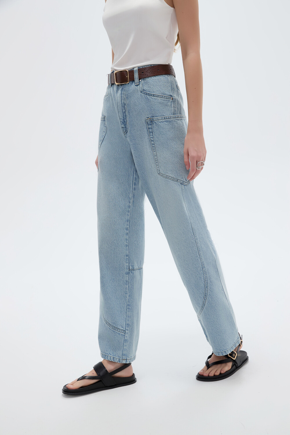 Pantalon Avilor Celeste Grisaceo