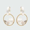 Caravanas Must de MOON de plata 925 con oro 18k, perlas y brillantes Caravanas Must de MOON de plata 925 con oro 18k, perlas y brillantes