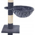Rascador Torre 5 Niveles En Felpa Y Sisal Para Gato Juego Variante Gris Oscuro Pompom