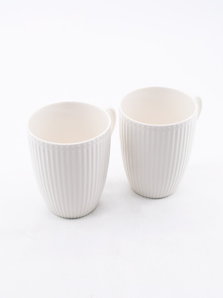 TAZAS SET X2 LISTRAS BLANCO