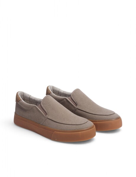 ZAPATO NAUTICO DE LONA Tostado