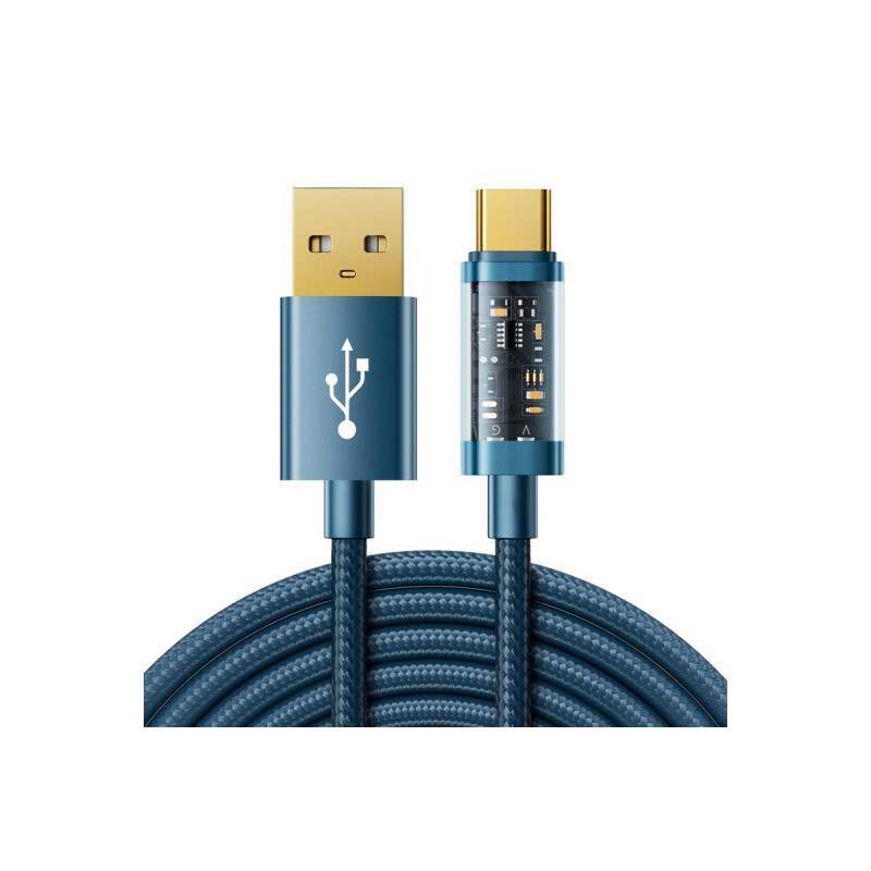 Cable trenzado Joyroom USB-A a USB-C 2 metros color azul Cable Trenzado Joyroom Usb-a A Usb-c 2 Metros Color Azul