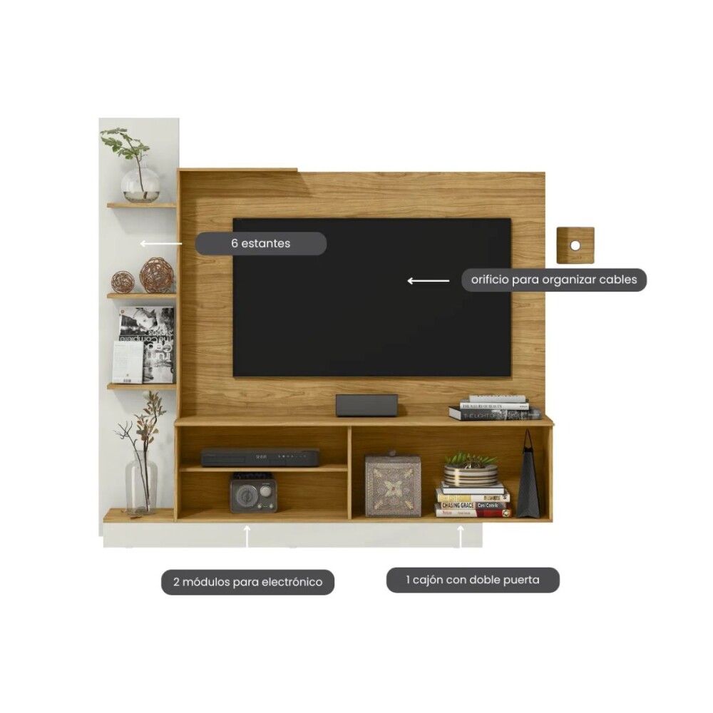 RACK - PANEL PARA TV BLANCO MARROCO