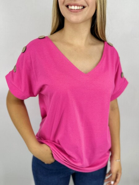 T-SHIRT SLOWLY C238 FUCSIA