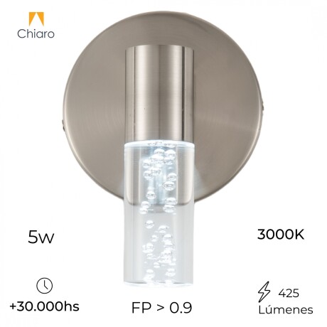 Aplique Led cilindro plata efecto agua 5w Aplique Led cilindro plata efecto agua 5w