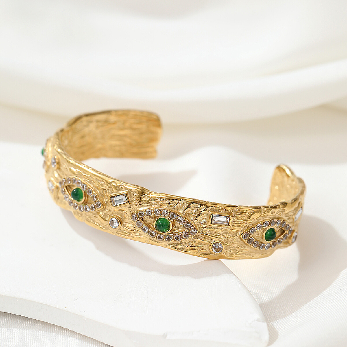 Brazalete NILO en acero y circonitas 