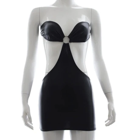 Vestido De Vinilo Strapless Sexy Vestido De Vinilo Strapless Sexy