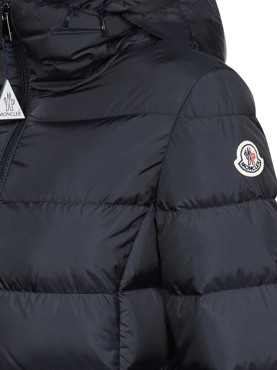 Moncler -Campera larga impermeable con capucha desmontable rellena de plumas, Gie Azul