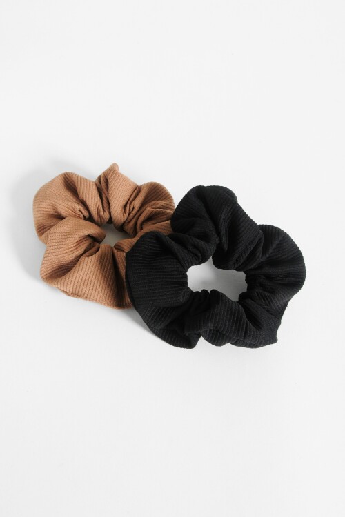 Set scrunchies ribbed multicolor