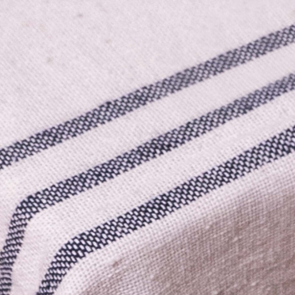 MANTEL RAYAS 121 A 160 CM ALGODON BLANCO NICOLETTE BCO/AZUL