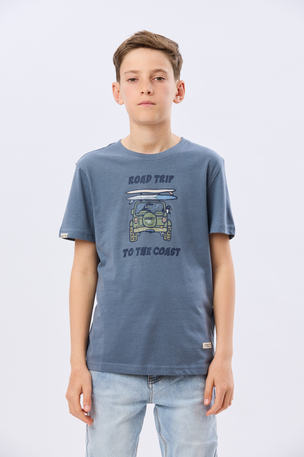 REMERA ESTAMPADA DE ALGODÓN Piedra
