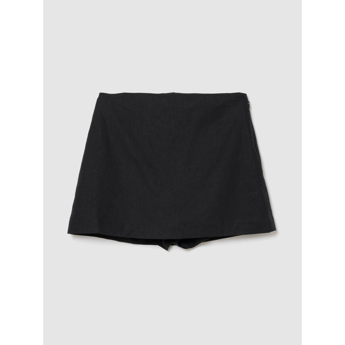 MID RISE LINEN SKORT - TRUE BLACK V2 