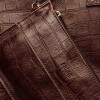 Shopper Vera En Cuero Grabado Croco Red Tabaco