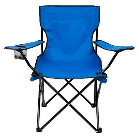 Silla Camping Pesca Plegable Estructura Metal Azul