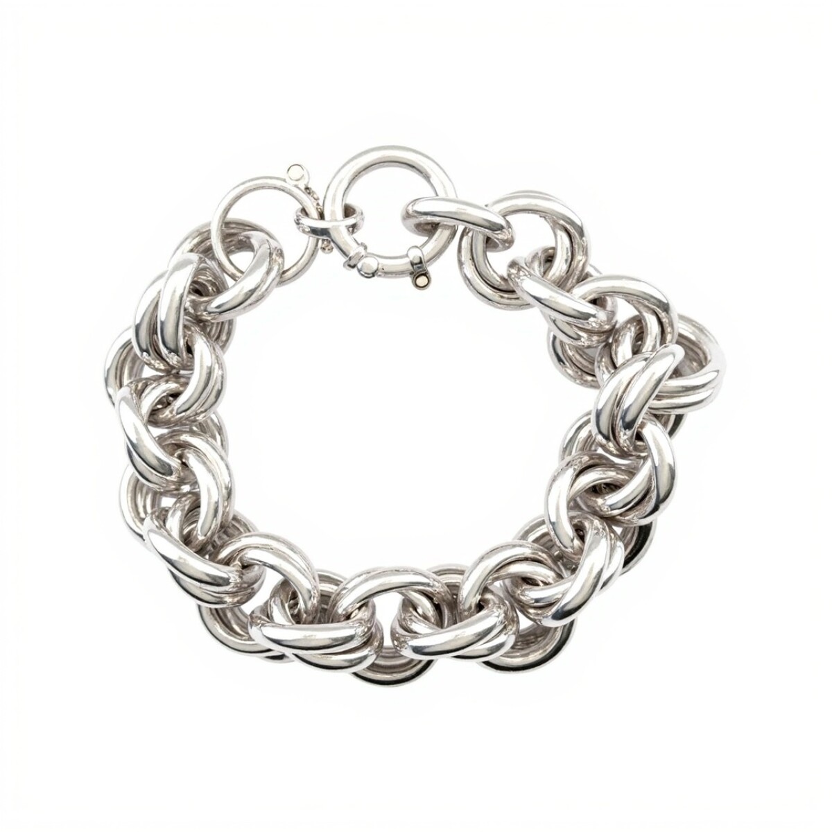 Pulsera Garibaldi doble aro-Plata 925-Sin piedra-PU3768 - sinpiedra 
