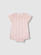 Vestido Corto De Rayas Nude