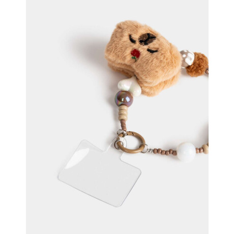 Strap Para Celular Con Peluche Capybara Marron Medio
