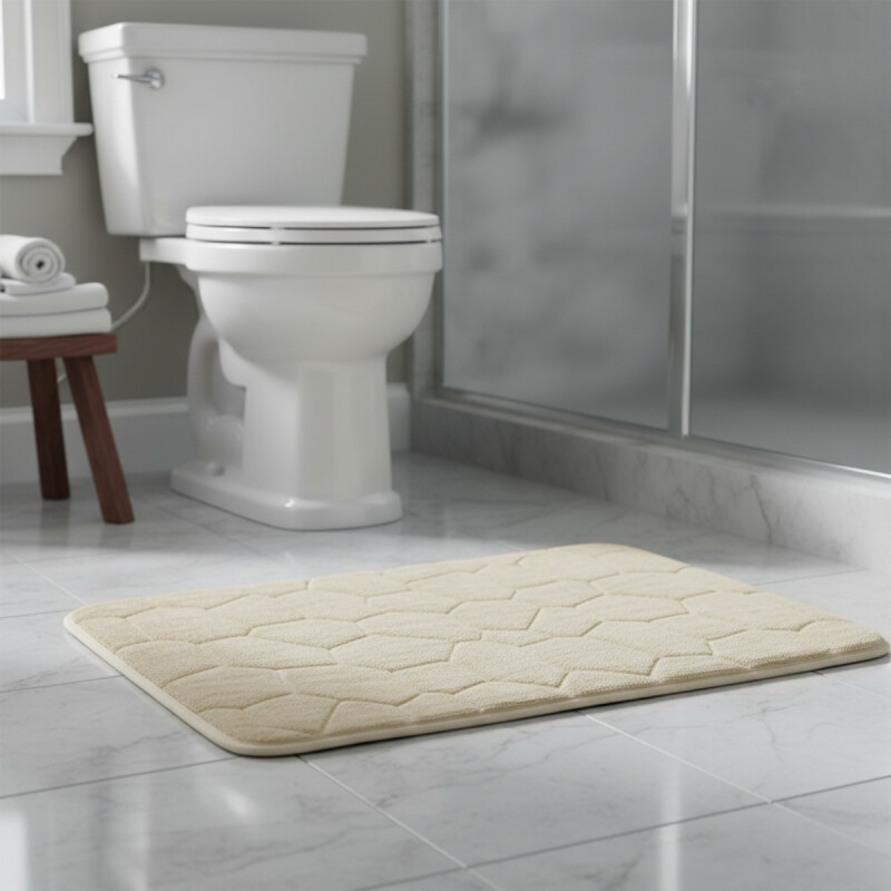 Alfombra de baño 45 x75 diseño piedras BEIGE