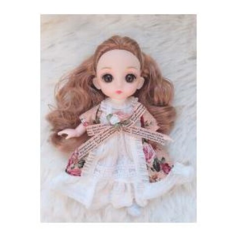 MUÑECA ARTICULADA DE 15 CM CON LLAVERO - VESTIDO FLORAL MUÑECA ARTICULADA DE 15 CM CON LLAVERO - VESTIDO FLORAL