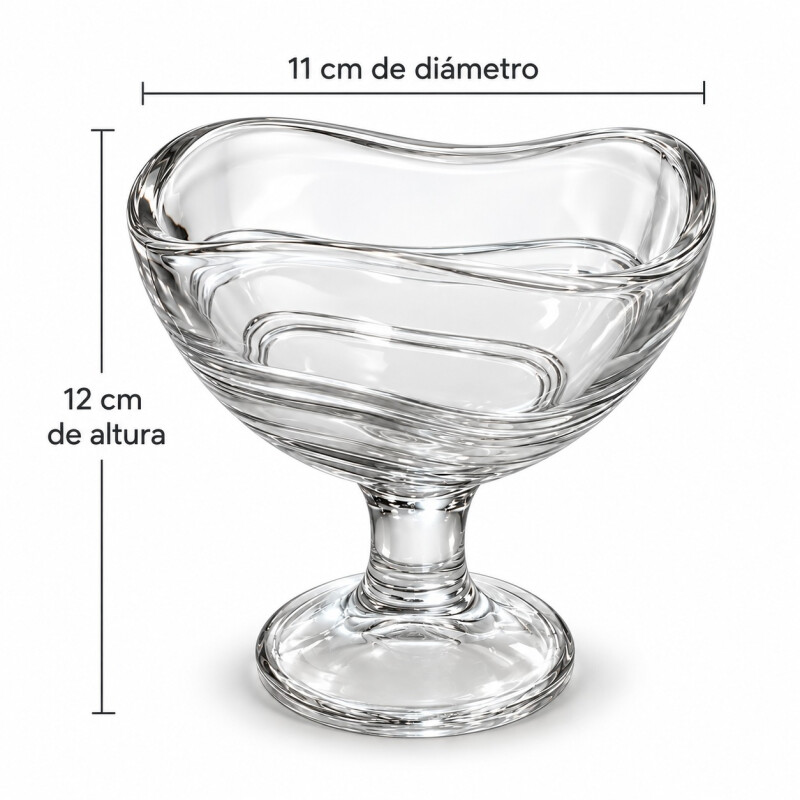 Set de 6 Copas para Helado de Vidrio 310 ml Set de 6 Copas para Helado de Vidrio 310 ml