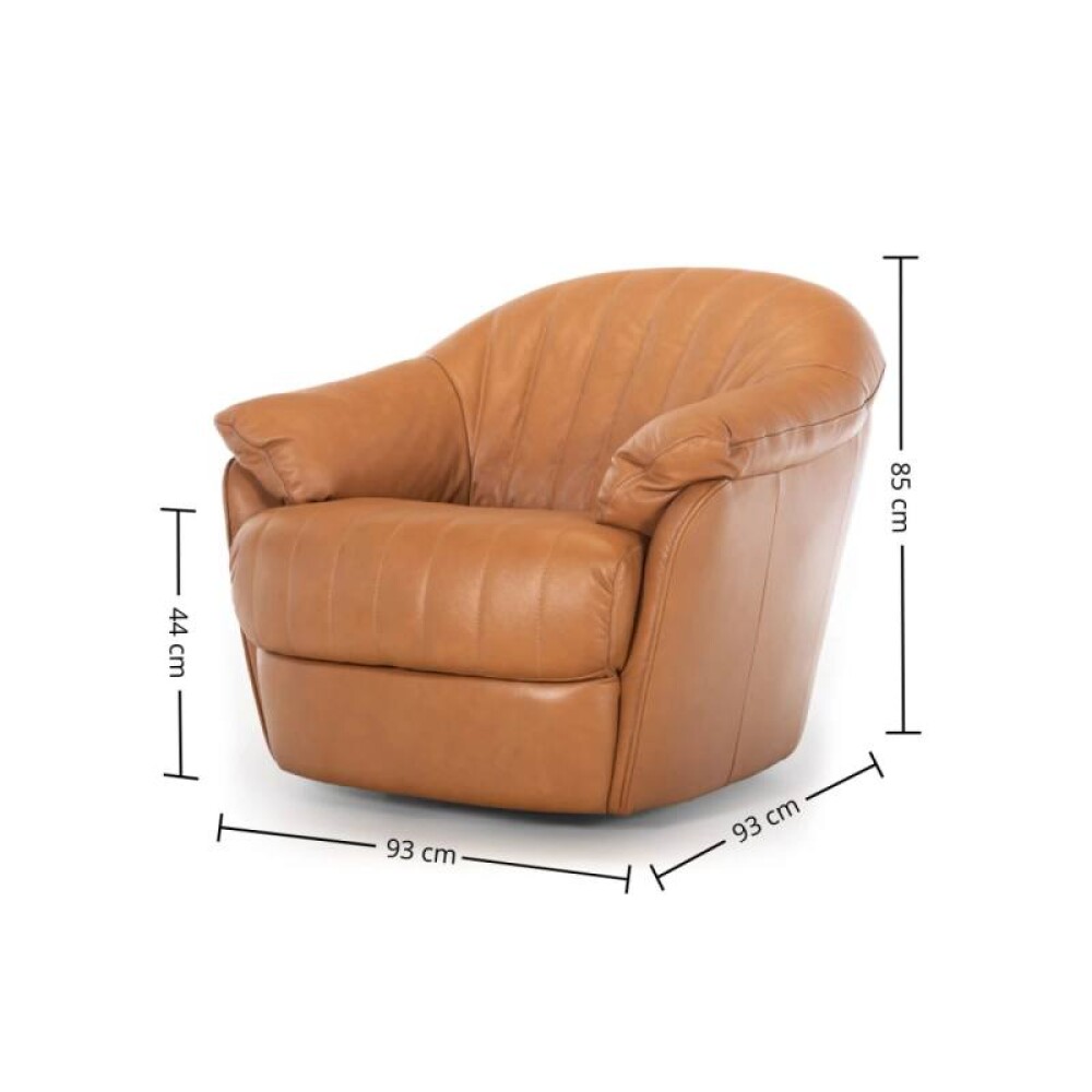 Butaca Giratoria 100% Cuero - Paris Camel