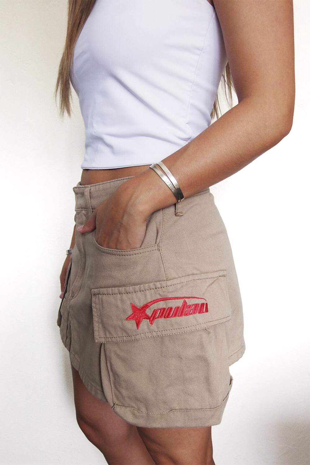 Falda Pulau Short Skirt Beige