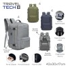 Mochila Trendy Modelo Travel Tech de viaje Gris