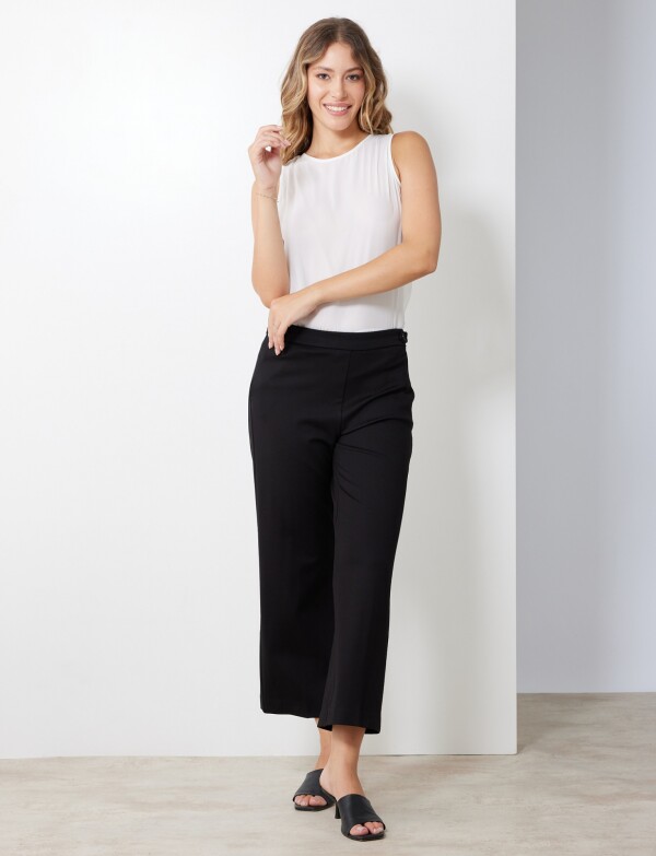 Pantalon Recto Botones NEGRO