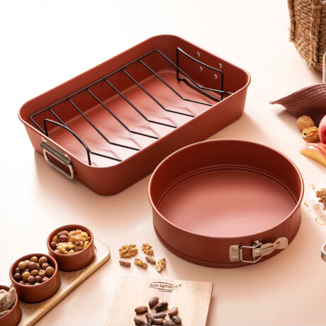 Tortera Fondo Desmontable Ø26Cm en Acero Antiadherente Agros Terracota