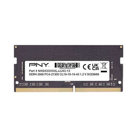 Memoria RAM Sodimm PNY 8GB DDR4 2666MHz MN8GSD42666BL Memoria RAM Sodimm PNY 8GB DDR4 2666MHz MN8GSD42666BL