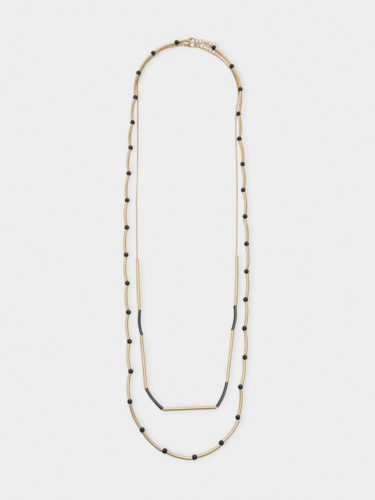 Collar Con Abalorios De Resina negro