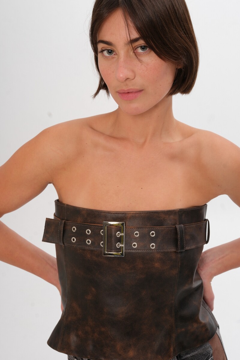 Top Leather Nina Marron