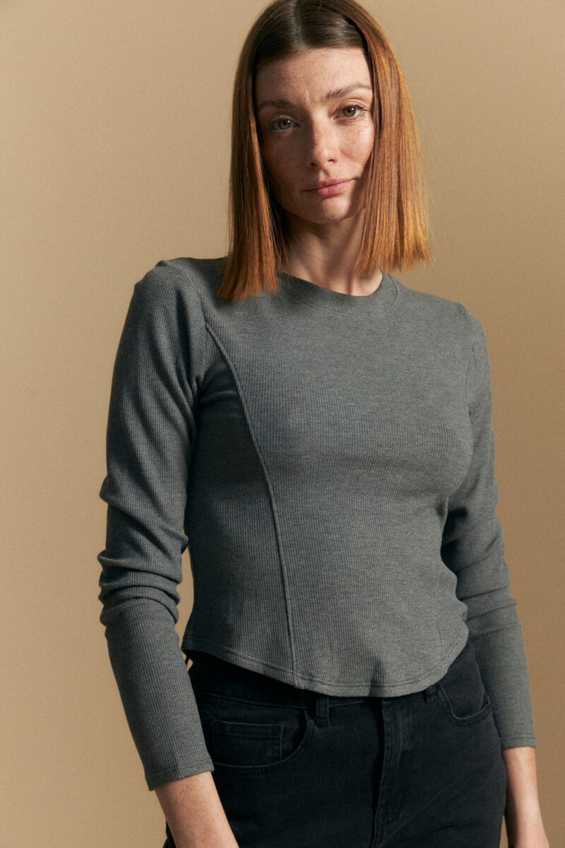 REMERA TRAVIS - Gris Osc Melange 