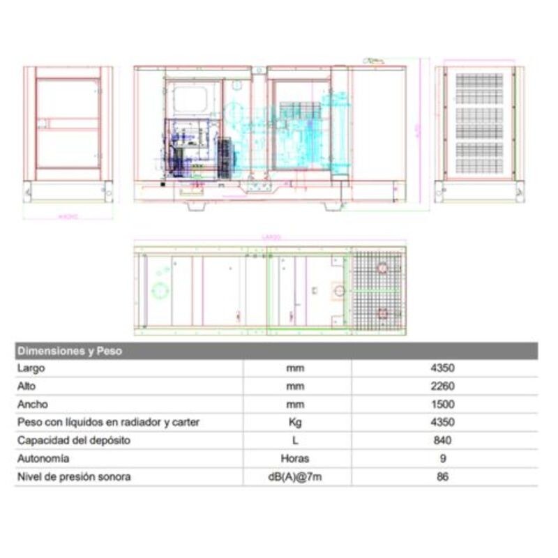 GENERADOR 300/330 KVA CABINADO VCP DP-SC330 GENERADOR 300/330 KVA CABINADO VCP DP-SC330
