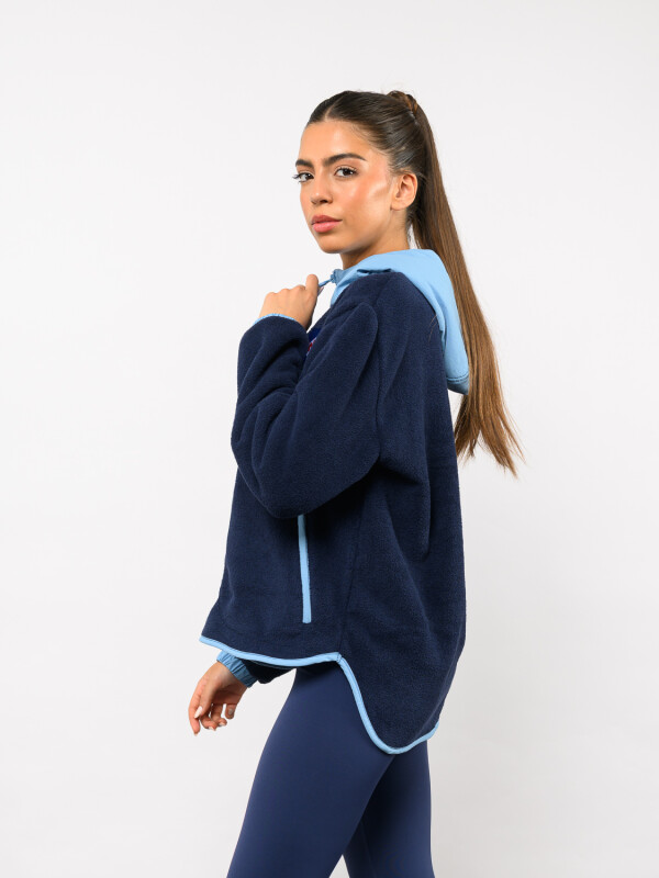 Buzo Polar Medio Cierre Ámbar Nacional Mujer Azul Marino