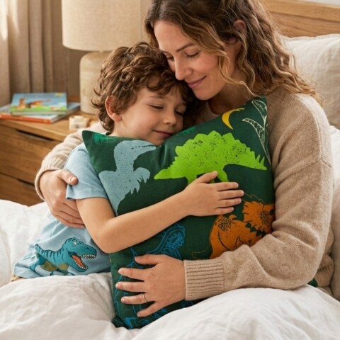 Almohadón Decorativo 45x45 cm - Dinosaurios 03 - Cojín Suave para Cama y Living Almohadón Decorativo 45x45 cm - Dinosaurios 03 - Cojín Suave para Cama y Living