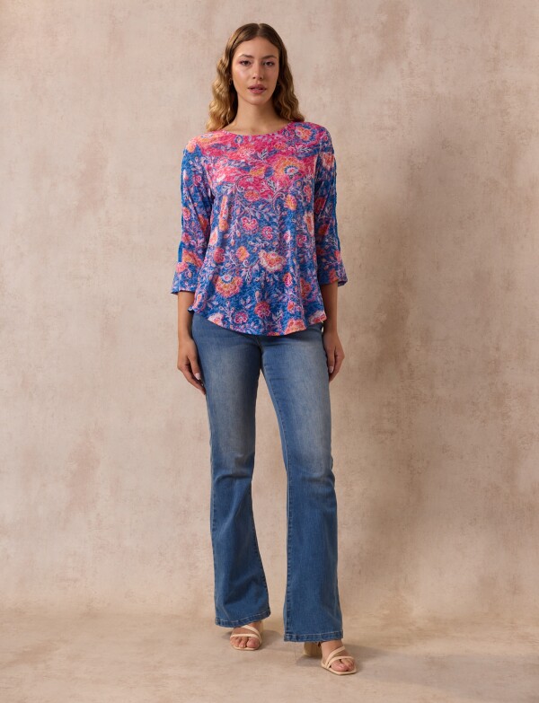 Blusa Printed MULTI/AZUL