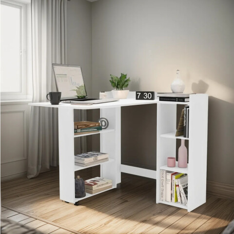 Escritorio Esquinero Plegable Estantes Estantería ESCRITORIO ESQUINERO REBATIBLE C/ESTANTE