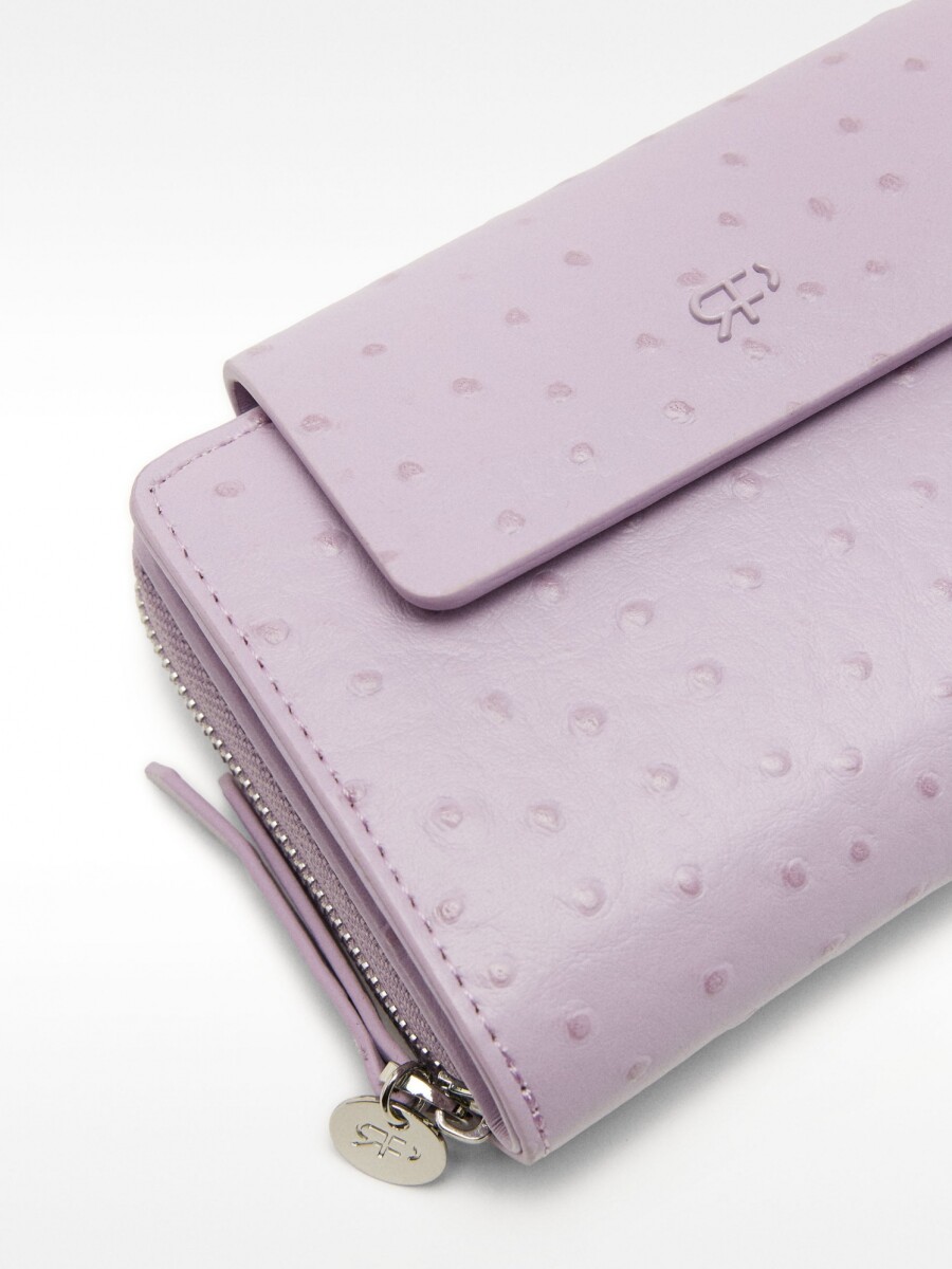 Cartera Con Grabado Animal violeta