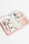 Set manicura acero con estuche rosa